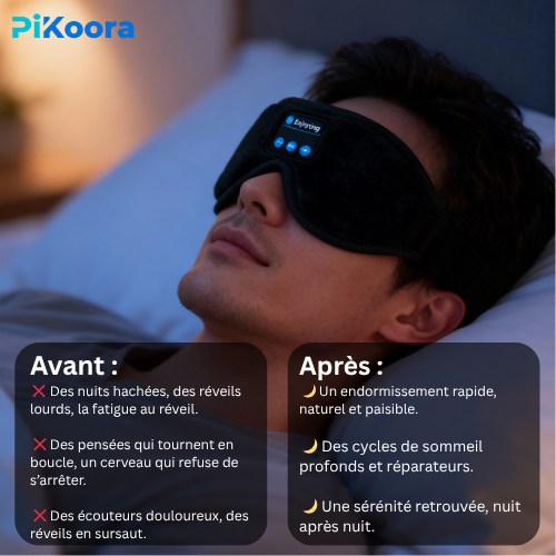Masque de sommeil connecté bluetooth ultra-doux